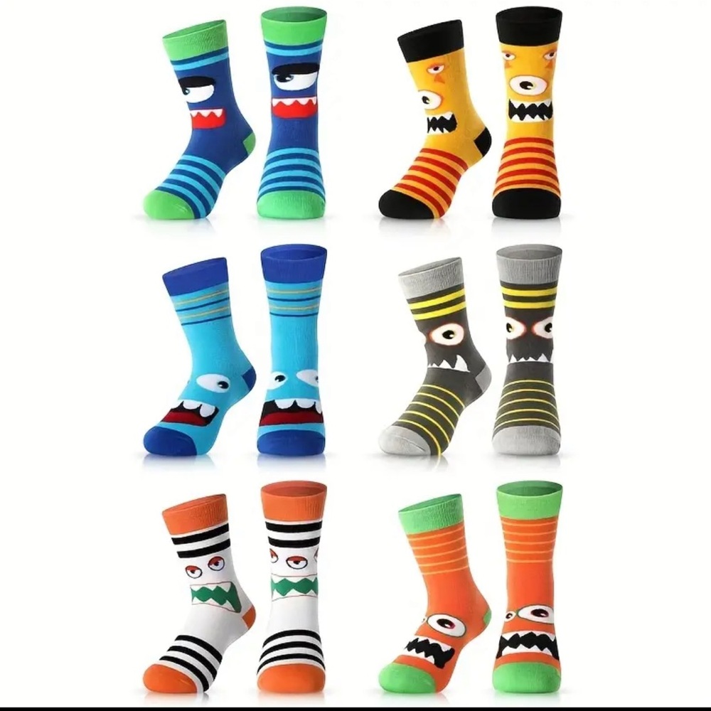 Colorful Monster Design Socks Set - Picture 2 of 3